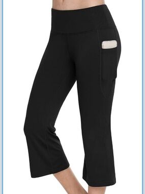 baleaf Women Flare Capri Leggings with Pockets